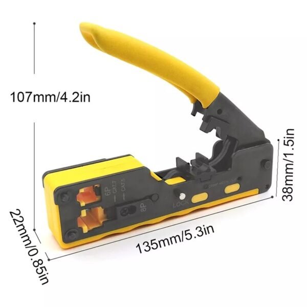 ⁦RJ45 Tool Network Crimper Cable Crimping Tool for EZ Cat7 Cat6 Cat5 RJ11/12 Plug كماشة شبكة مطور⁩ - الصورة ⁦4⁩