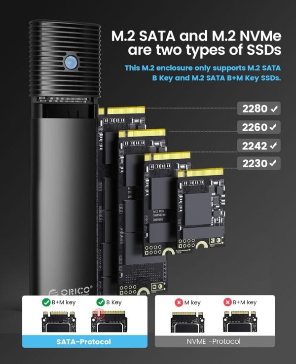 ⁦ORICO M2 Enclosure كيس هارد خاجي نوع M2⁩ - الصورة ⁦2⁩