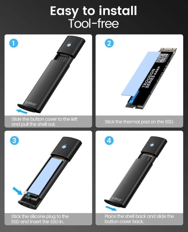 ⁦ORICO M2 Enclosure كيس هارد خاجي نوع M2⁩ - الصورة ⁦3⁩